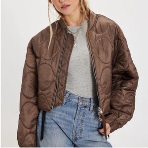 Agolde x shoreditch ski club Iona quilted jacket cocoa